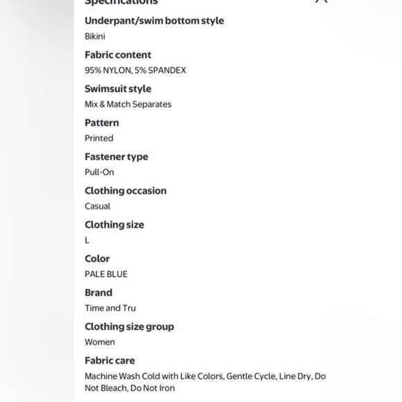 Time and Tru Women’s Floral Lemon Print Bikini Bottom! NWT! Size Large! - Picture 5 of 8